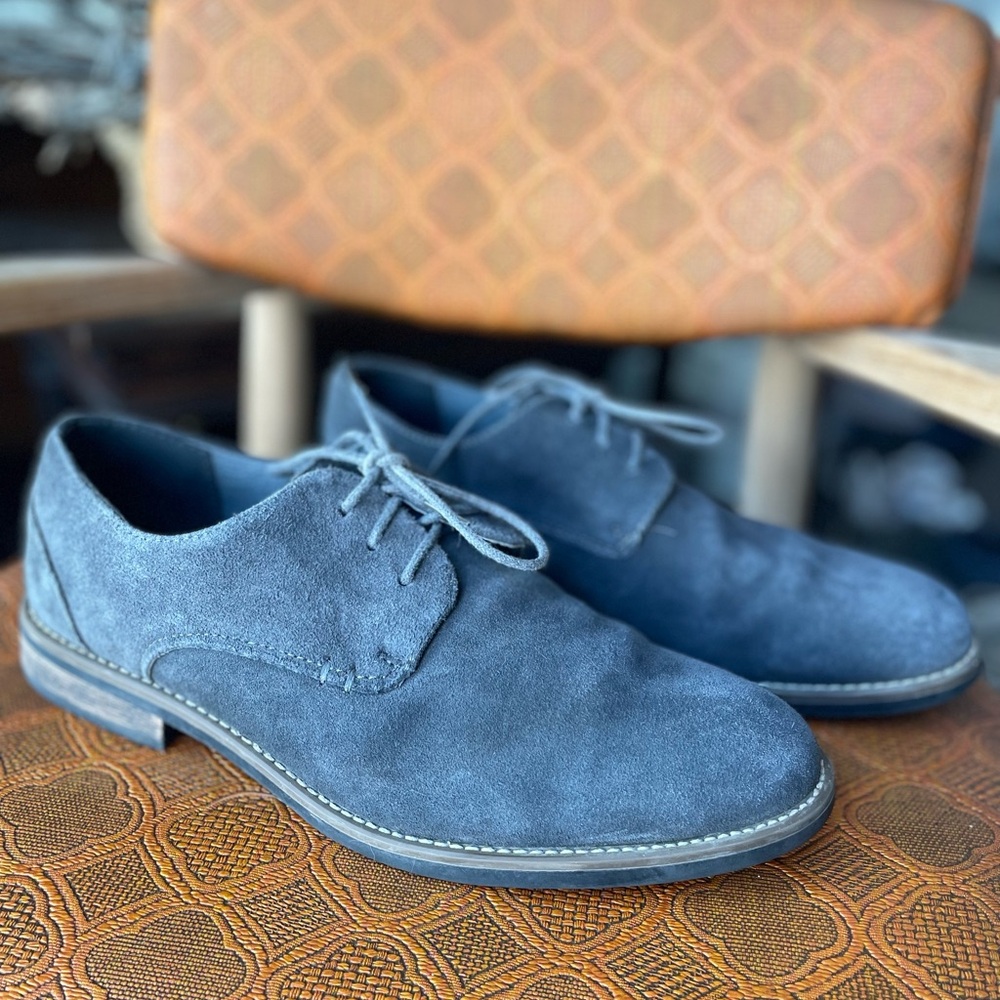 Men's Grey Suede Oxford Dress Shoes